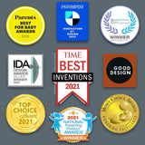 Hybrid Baby Bottle Gift Set – Dual-Layer Design (Glass Inside, Plastic Outside) in Clear Grey