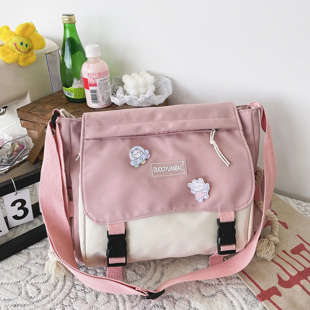 Harajuku Women’s Crossbody Bag 🎨 – Large Capacity Messenger Pouch with Zipper Pocket for Work, Sports & Travel 👜✨