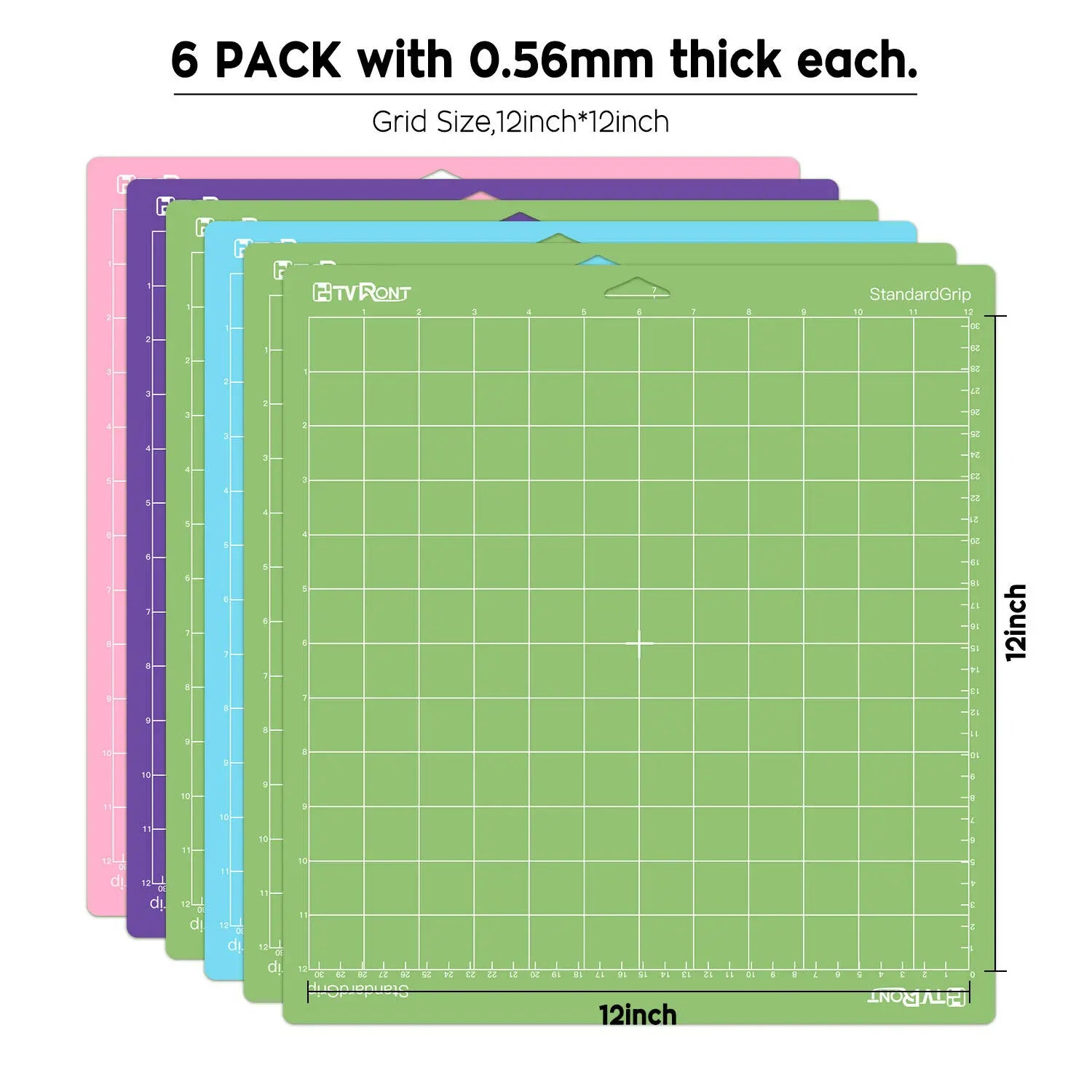 HTVRONT 3-Pack 12×12″ PVC Adhesive Cutting Mats – Mixed Colors for Cricut & DIY Machines
