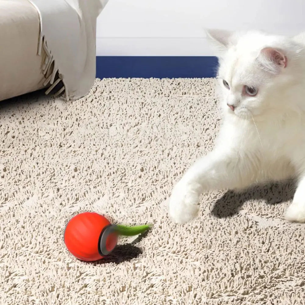 Automatic Moving Cat Toy Ball – Smart Interactive Toy with 2-Speed Adjustment & Replacement Tail, 1–3PCS Set