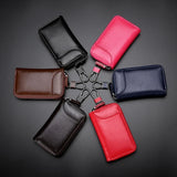 Personalized Leather Keychain Holder – Custom Name & Phone Number Car Key Case and Multifunction Pouch