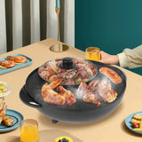 2‑in‑1 Electric Hot Pot & Grill Combo – Divider Shabu Hotpot with Portable Smokeless Grill for 3–5 people