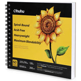 Ohuhu Spiral Bound Marker Pad – Art Sketchbook for Alcohol Markers & Watercolor, Thick Drawing Paper Notebook (Gift for School & Artists)