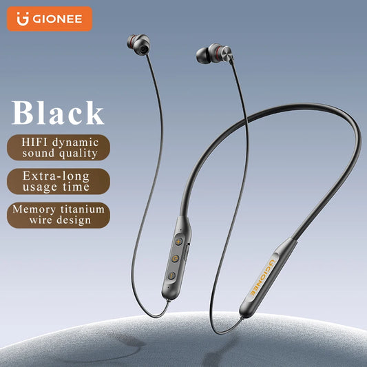 Gionee 5.3 Wireless Bluetooth Neckband Headset – Sport Neck-Hanging Earbuds with HiFi Sound, Mic & Waterproof Design