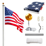 30 ft Sectional Aluminum Flag Pole Kit – Extra-Thick In-Ground Flagpole for Outdoor Use (Includes 5×3 US Flag)