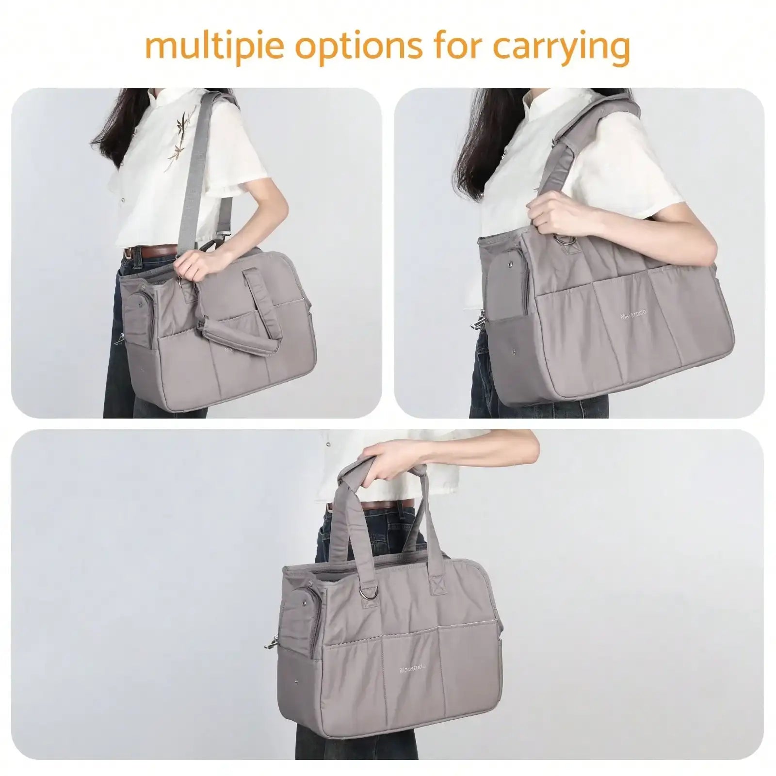 Stylish Shoulder Handbag Pet Carrier – Removable for Small Dogs (Up to 8 lb) & Cats (Up to 11 lb) – Dark Gray