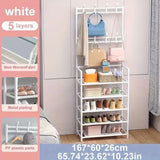 A clothes hanger and shoe rack at the entrance, used for storing shoes, clothes, jackets, hats, bags, umbrellas in the hallway - PulinGO
