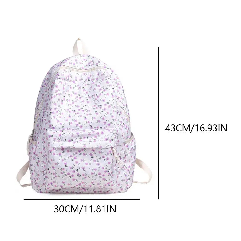Floral Lightweight School Backpack – Casual Travel Daypack | Fashion Nylon Student Bag for Teen Girls & Kids