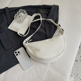 Women’s Crescent-Shape Nylon Shoulder & Crossbody Bag – Simple Elegant Daily Handbag