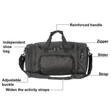 Military tactical travel duffle bag – outdoor sports luggage with shoe compartment, gym, hiking & weekend gear bag for men