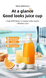 500ml White Electric Fruit Juicer Blender – 6-Blade USB Rechargeable Mini Portable Smoothie & Shake Maker 🍓⚡