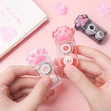 3-Piece Cute Cat Paw Correction Tape Set – White-Out Roller for School & Office