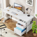 59″ Computer Desk with 3 Drawers – Large Writing Table Workstation with File Storage for Home Office