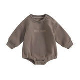 Toddler Boys Sweatshirt Bodysuit – Long-Sleeve Round-Neck with Letter Embroidery (0-18 M)