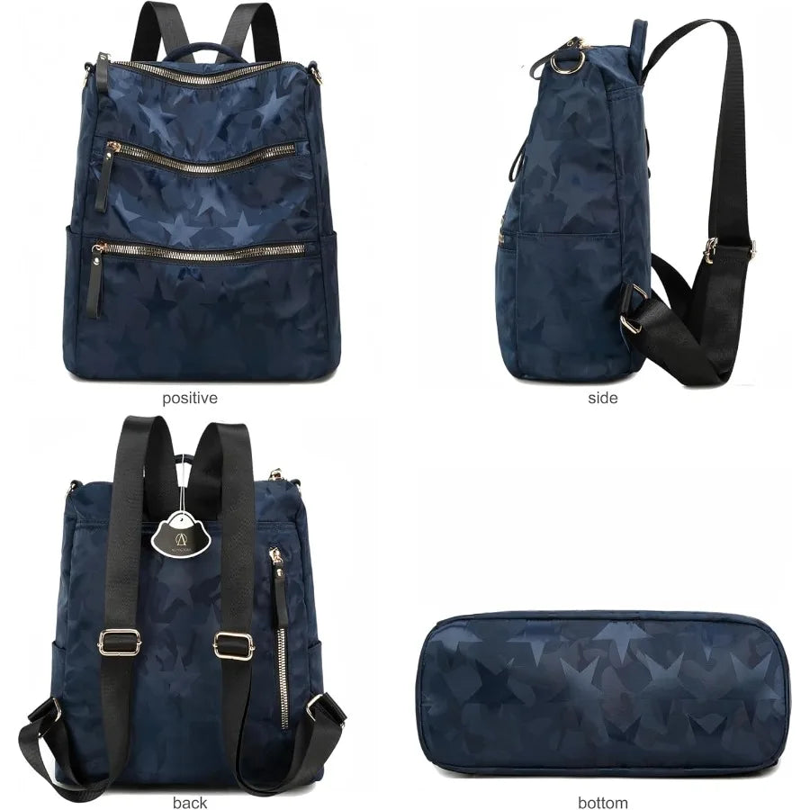 AO ALI Victory Women’s Nylon Backpack Purse — Anti-Theft Travel Shoulder Bag & Casual Daypack
