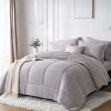 7-Piece “Bed-in-a-Bag” Comforter Set – Queen Size Solid Geometric Design Bedding Bundle (Sheets, Pillowcases & Comforter)