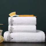 Embroidered Crown White Bath Towel – 100% Cotton Luxury Hotel Style