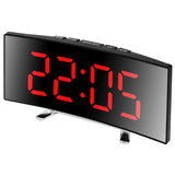 Creative LED Curved Mirror Alarm Clock – Large Display Digital Desk & Bedside Clock for Home, Office & Dormitory