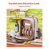 Picnic Backpack for Four — Insulated Cooler Compartment & Blanket Set for Beach and Outdoor Adventures