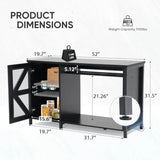 55–75 Gallon Aquarium Stand with Storage Cabinet, Power Outlets, LED Light & Turtle Tank Shelf