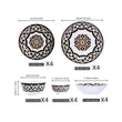 QOMO Collection Multi-Piece Porcelain Dinnerware Set – Floral Design, Service for 4/6/8 (12-/20-/30-/40-Pieces)