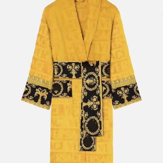 Autumn Winter Unisex Bathrobe – Long Sleeve Plush Homewear Robe with Belt & Pockets | Cozy Couple Pajama Robe