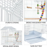 Roof-Top Medium Parakeet Cage – Bird Cage for Cockatiels, Conures, Finches, Budgies, Canaries & Lovebirds