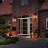 Set of 2 Modern Outdoor Wall Lanterns – Black Metal Frame with Clear Glass, Weatherproof Wall Sconces