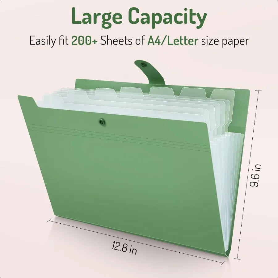 Expanding File Folder with 8 Pockets – Letter Size Accordion Document Organizer, Portable Paper Folder