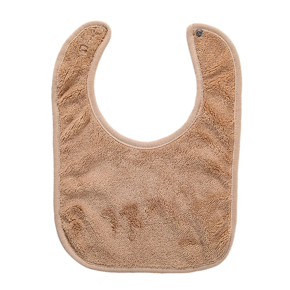 Solid Terry Towel Baby Bibs – Soft Cotton Adjustable Feeding & Burp Bandanas | Korean Style Pocket Bibs for Boys & Girls