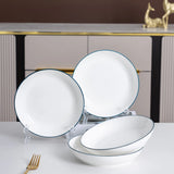 8-Piece Elegant Porcelain Tableware Set – Premium Ceramic Bowls & Plates for Home & Gift