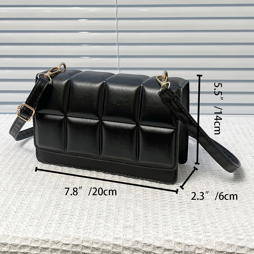 Women’s Classic PU Leather Shoulder Bag — Solid-Color Flap Crossbody Fashion Messenger Purse