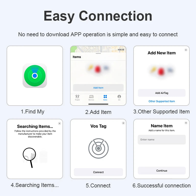 4–8 Pack ISOOCO Smart Item Finder – Bluetooth GPS Locator Tags Compatible with iOS Find My for Keys, Cars & Luggage