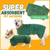 Pet Bathrobe – Fast-Drying Microfiber Dog Towel Robe | Soft Absorbent Adjustable Bath Coat for Small, Medium & Large Dogs