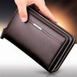 Men’s Long Leather Clutch Wallet – Large Business Handbag with Phone Pocket, Card Holder & Premium Gift Design
