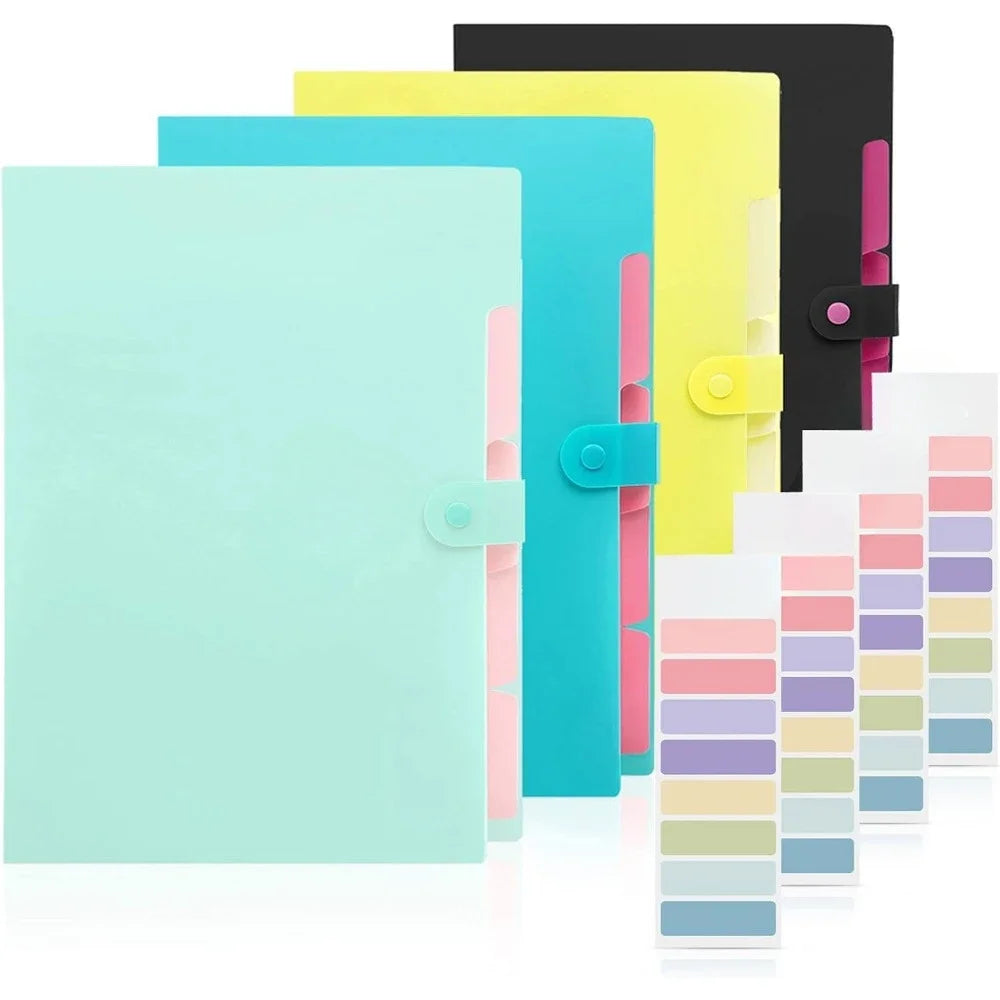 Accordion File Organizer – 4-Pack Letter/A4 Size Expandable Folder with 32 Labels for Documents & Bills
