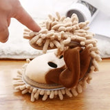 Cartoon Dog Lazy Mop Slippers – Unisex Microfiber Floor Cleaning & Dusting Slippers with Detachable Mop Shoes
