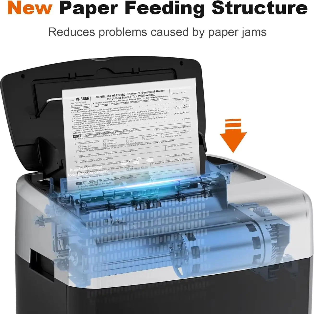 Bonsaii 110-Sheet Auto-Feed Micro-Cut Paper Shredder – Heavy Duty Office Shredder with 6-Gallon Large Waste Bin