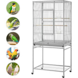 Metal Large Bird Cage with Stand – Spacious Parrot & Parakeet Habitat for Cockatiels, Lovebirds, Budgies, Finches & Canaries