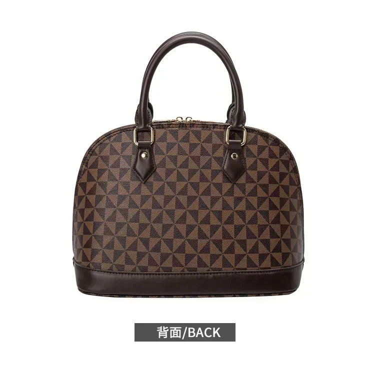 Limited Edition Designer Checkerboard Alma-Style Shell Handbag – Luxury Canvas Shoulder Bag for Women