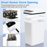 “2-Pack 12L Automatic Trash Cans – Touchless Motion Sensor Slim Bins with Lids for Bathroom, Bedroom, Office & Living Room (White)”