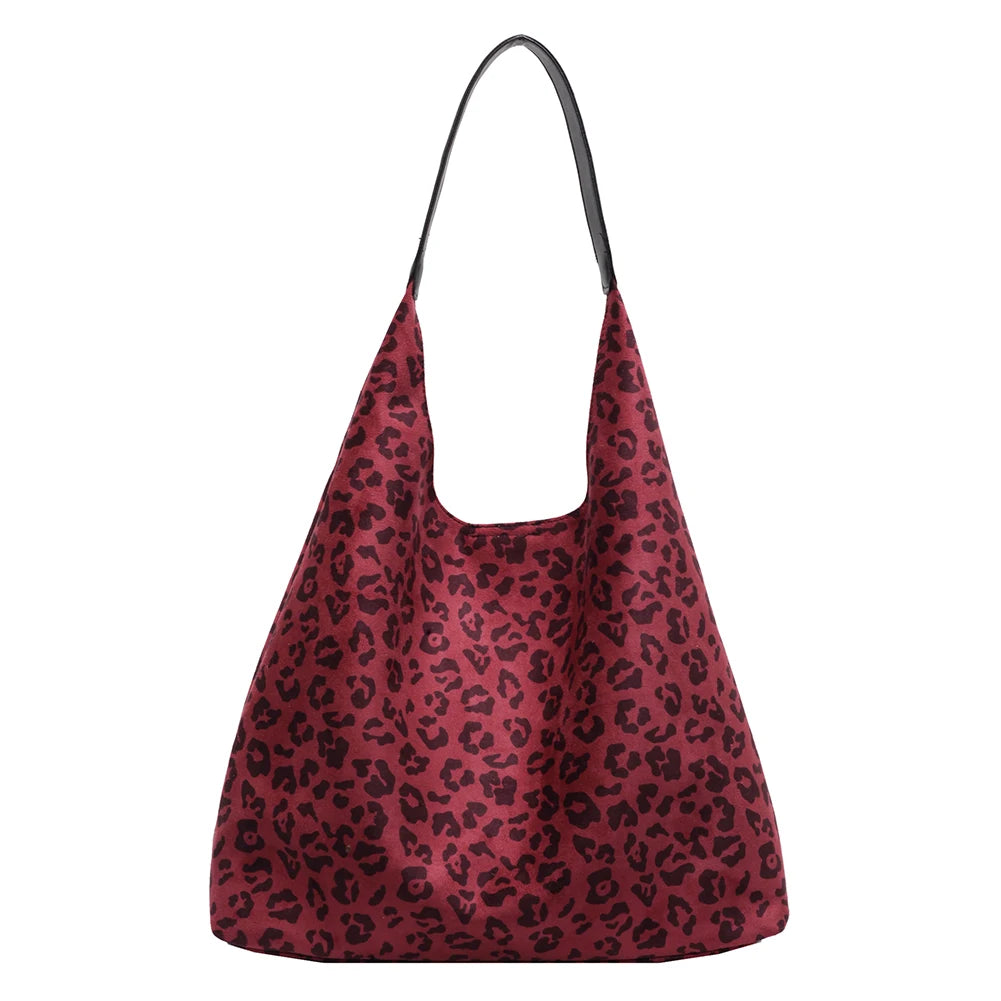 Women’s Leopard Print Top-Handle Tote & Hobo Bag Set – Large Capacity Satchel with Small Purse