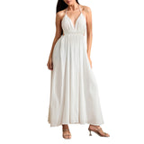 Elegant Sleeveless Maternity Maxi Dress – Ruched Empire Waist Pregnancy Gown for Baby Shower, Photoshoot & Summer Wear