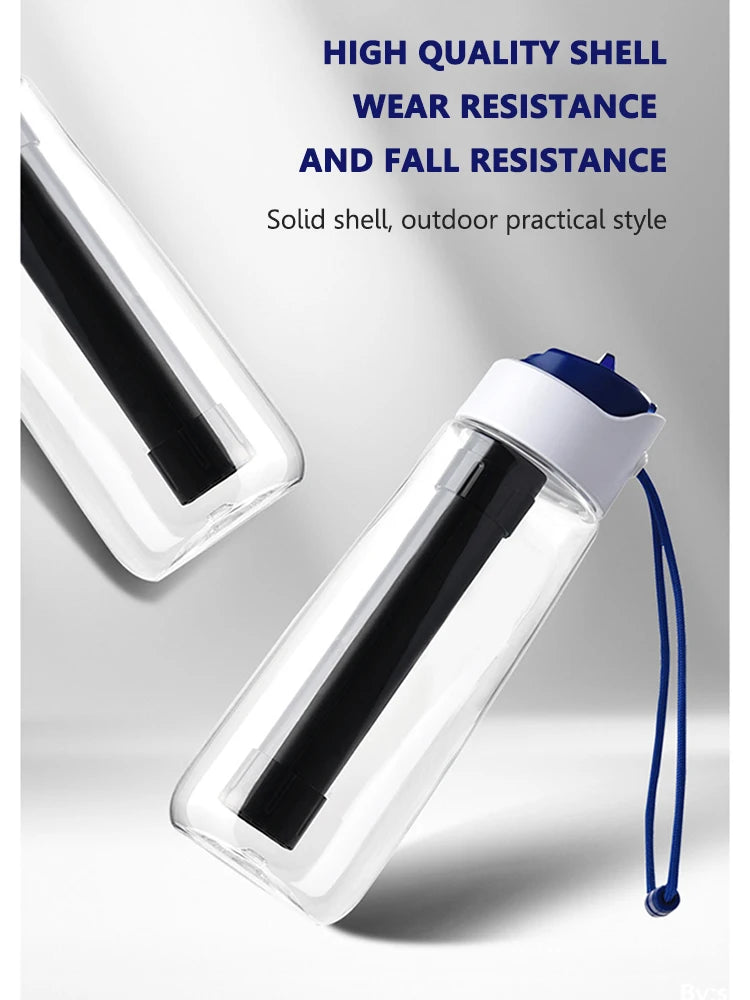 750ml Water Filter Bottle with Zero-Pressure Filtration – Outdoor & Emergency Purifier Cup