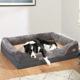 Jumbo Orthopedic Dog Bed – Large Memory Foam Pet Sofa Couch with Waterproof Removable Cover & Bolster Support