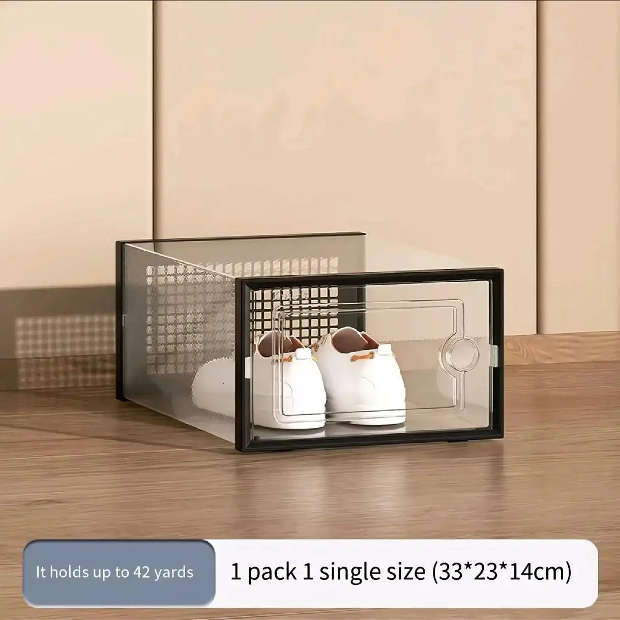 12 Pc / 24 Pc Large Capacity Modular Space-Saving Shoe Box, Transparent Plastic Stackable with Lid, Sneaker Display Box, B - PulinGO