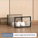 12 Pc / 24 Pc Large Capacity Modular Space-Saving Shoe Box, Transparent Plastic Stackable with Lid, Sneaker Display Box, B - PulinGO