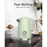 Vintage-Style Electric Tea Kettle 1.7 L – Retro Green Stainless Steel with Built-in Thermometer & 1500W Rapid Boil 🔥 Ariete Classica Kettle (örnek benzer ürün)