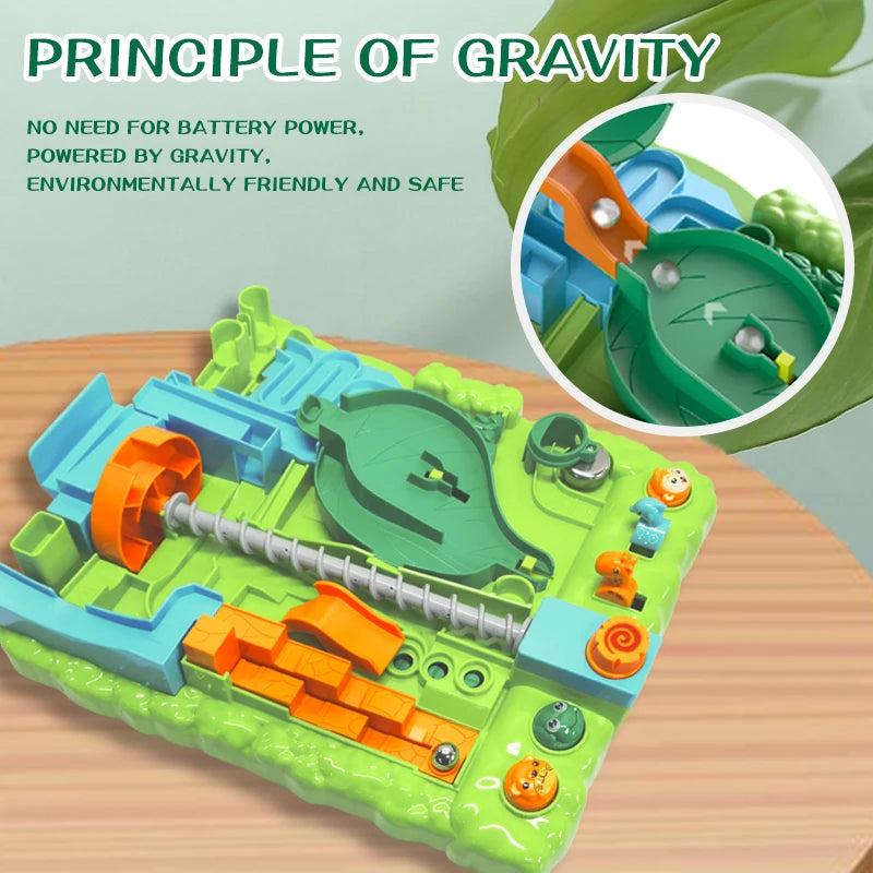 “Interactive Maze Ball Puzzle Game – 8-Level Marble Track Brain Teaser with Animal Buttons for Kids”