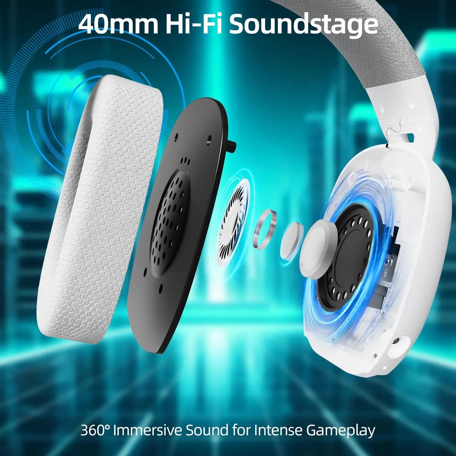 Mambasnake Attack Shark L80 Pro Gaming Headset – Lightweight Over-Ear Stereo Headphones with Mic for PC, PS5, Xbox & Laptops